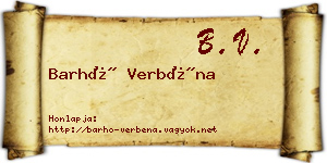 Barhó Verbéna névjegykártya